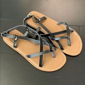 Black and Tan strappy sandals